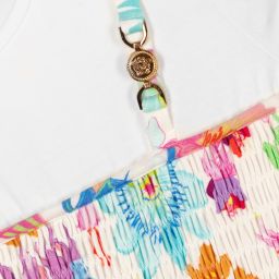 Versace-Белое платье с цветами для подростков | Childrensalon Outlet