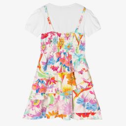 Versace-Белое платье с цветами для подростков | Childrensalon Outlet