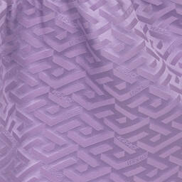 Versace-Бело-фиолетовое платье с принтом Greca Signature | Childrensalon Outlet