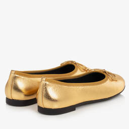 Versace-بمب باليرينا جلد لون ذهبي للمراهقات | Childrensalon Outlet