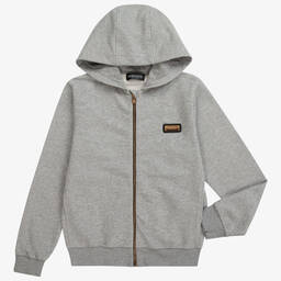 Versace-Серый топ на молнии с логотипом для подростков | Childrensalon Outlet