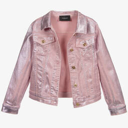 Versace-Teen Pink Metallic Jacket  | Childrensalon Outlet
