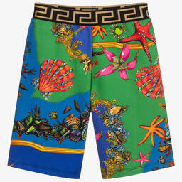 Versace-Шорты с принтом сокровищ моря для подростков | Childrensalon Outlet