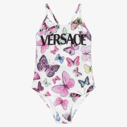 Versace-Белый купальник с бабочками | Childrensalon Outlet