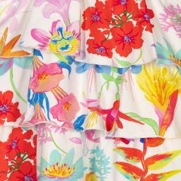 Versace-Белое хлопковое платье с принтом Jardin | Childrensalon Outlet