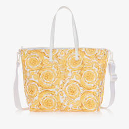 Versace-حقيبة لمستلزمات الأطفال لون أبيض وذهبي (49 سم) | Childrensalon Outlet