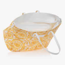 Versace-حقيبة لمستلزمات الأطفال لون أبيض وذهبي (49 سم) | Childrensalon Outlet