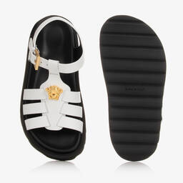 Versace-White Leather Medusa Logo Sandals | Childrensalon Outlet