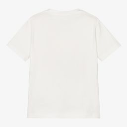 Versace-تيشيرت قطن جيرسي لون أبيض للبنات | Childrensalon Outlet