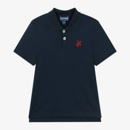 Vintage Ladybird-Boys Blue Turtle Polo Shirt | Childrensalon Outlet
