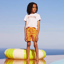 Vilebrequin-شورت سباحة لون برتقالي للأولاد | Childrensalon Outlet