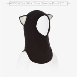 Wauw Capow-Boys Black Cotton Cat Hood | Childrensalon Outlet