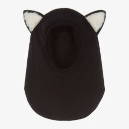 Wauw Capow-Boys Black Cotton Cat Hood | Childrensalon Outlet
