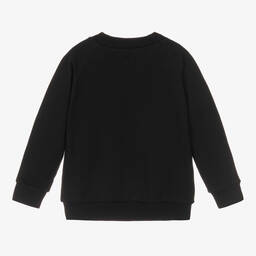 Wauw Capow-Черный хлопковый свитшот с белым медведем | Childrensalon Outlet