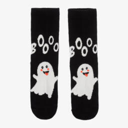 Wauw Capow-جوارب بطبعة شبح مزيج قطن عضوي لون أسود | Childrensalon Outlet
