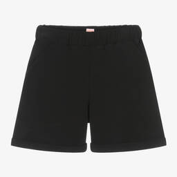 Wauw Capow-Boys Black Organic Cotton Jersey Shorts | Childrensalon Outlet