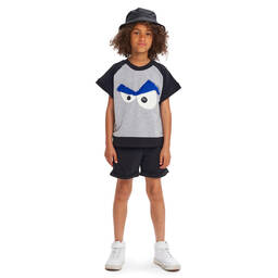 Wauw Capow-Boys Black Organic Cotton Jersey Shorts | Childrensalon Outlet