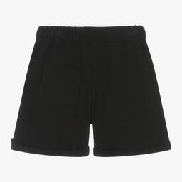 Wauw Capow-Boys Black Organic Cotton Jersey Shorts | Childrensalon Outlet
