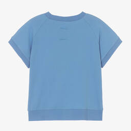 Wauw Capow-Boys Blue Cotton Smile T-Shirt | Childrensalon Outlet