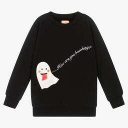 Wauw Capow-Boys Cozy Black Ghost Jersey | Childrensalon Outlet
