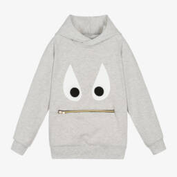 Wauw Capow-Boys Grey Cozy Monster Hoodie | Childrensalon Outlet