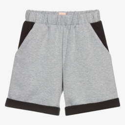 Wauw Capow-Boys Grey Organic Jersey Shorts | Childrensalon Outlet
