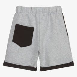 Wauw Capow-Boys Grey Organic Jersey Shorts | Childrensalon Outlet