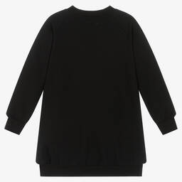 Wauw Capow-فستان سويتشيرت بطبعة قلب وتيدي بير لون أسود | Childrensalon Outlet