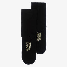 Wauw Capow-جوارب للكاحل مزيج قطن عضوي لون أسود للبنات | Childrensalon Outlet