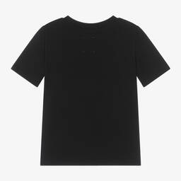 Wauw Capow-Girls Black Organic Cotton Love T-Shirt | Childrensalon Outlet