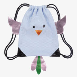 Wauw Capow-Girls Blue Bird Drawstring Bag (30cm) | Childrensalon Outlet