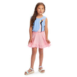 Wauw Capow-فستان فيسكوز لون أزرق وزهري | Childrensalon Outlet