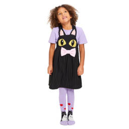 Wauw Capow-Girls Cat Face Black Dress | Childrensalon Outlet