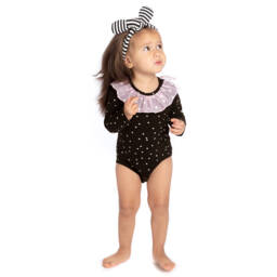 Wauw Capow-Girls' Ebony Polka Dot Bodysuit | Childrensalon Outlet
