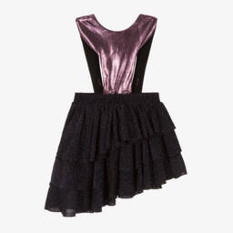 Wauw Capow-Girls Glittering Black Layered Skirt | Childrensalon Outlet