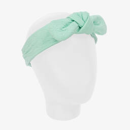 Wauw Capow-Girls Green Bow Headband | Childrensalon Outlet