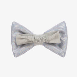 Wauw Capow-Girls Iridescent Silver Bow Hairband | Childrensalon Outlet