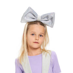 Wauw Capow-Girls Iridescent Silver Bow Hairband | Childrensalon Outlet