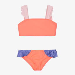 Wauw Capow-Girls Neon Pink Ruffle Bikini | Childrensalon Outlet