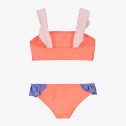 Wauw Capow-Girls Neon Pink Ruffle Bikini | Childrensalon Outlet