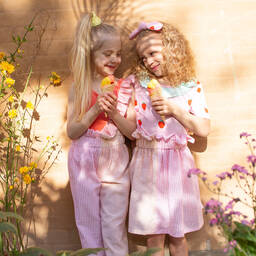 Wauw Capow-Girls Orange Frill Swimsuit | Childrensalon Outlet