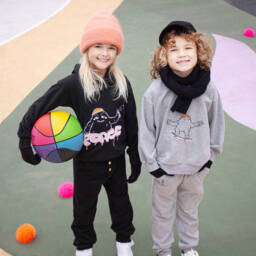 Wauw Capow-هودي مونستر قطن عضوي لون أسود للبنات | Childrensalon Outlet