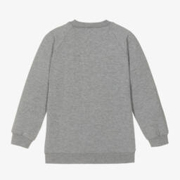 Wauw Capow-Girls Organic Grey Bow Jumper | Childrensalon Outlet