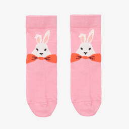 Wauw Capow-Розовые хлопковые носки с кроликами | Childrensalon Outlet