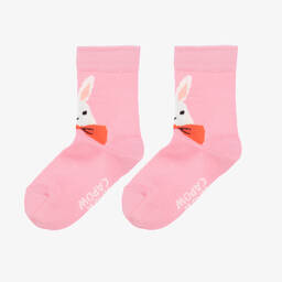 Wauw Capow-Розовые хлопковые носки с кроликами | Childrensalon Outlet
