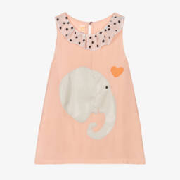 Wauw Capow-Girls Pink Elephant Dress | Childrensalon Outlet