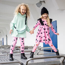 Wauw Capow-Розовое платье с сердечками для девочек | Childrensalon Outlet