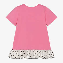 Wauw Capow-Girls Pink Organic Cotton Bird T-Shirt | Childrensalon Outlet
