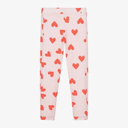 Wauw Capow-ليقنز بطبعة قلوب قطن عضوي لون زهري للبنات | Childrensalon Outlet