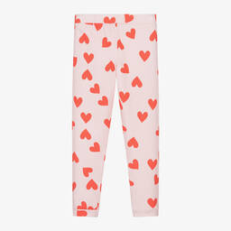 Wauw Capow-ليقنز بطبعة قلوب قطن عضوي لون زهري للبنات | Childrensalon Outlet